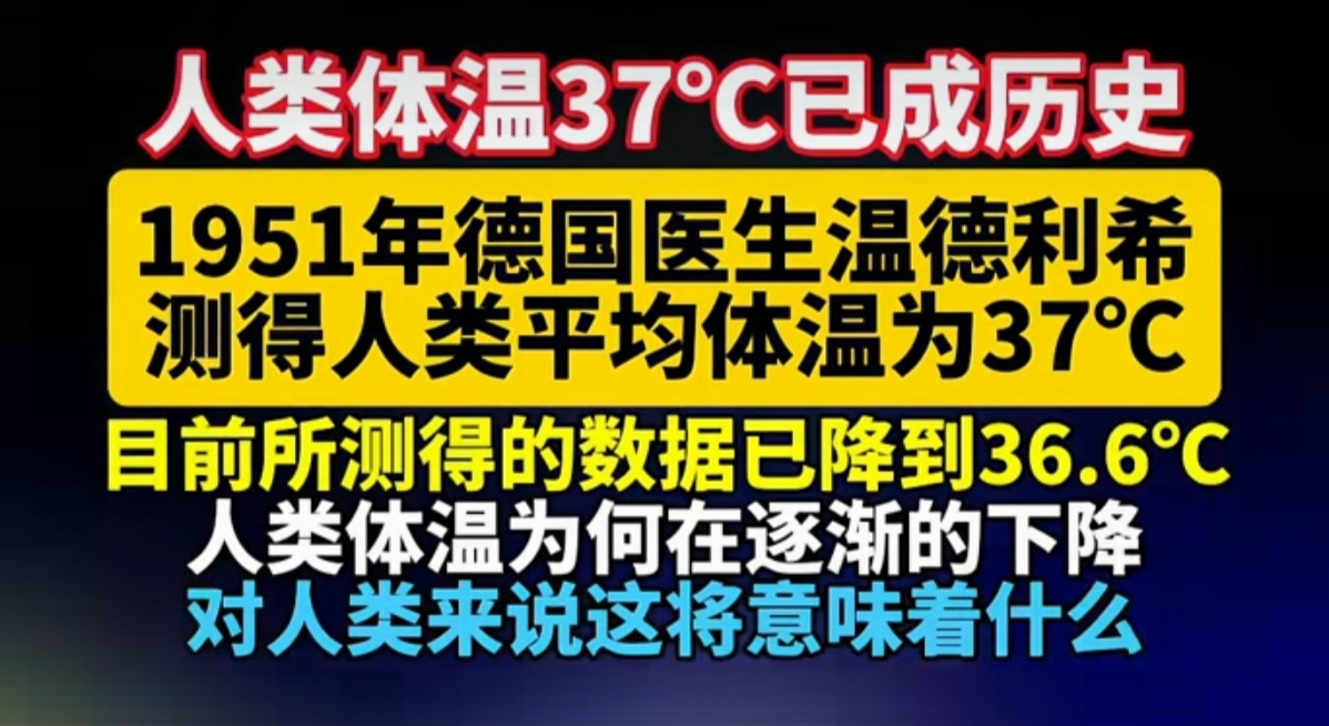 人类体温在下降，而全球在变暖，这意味着什么？是好是...