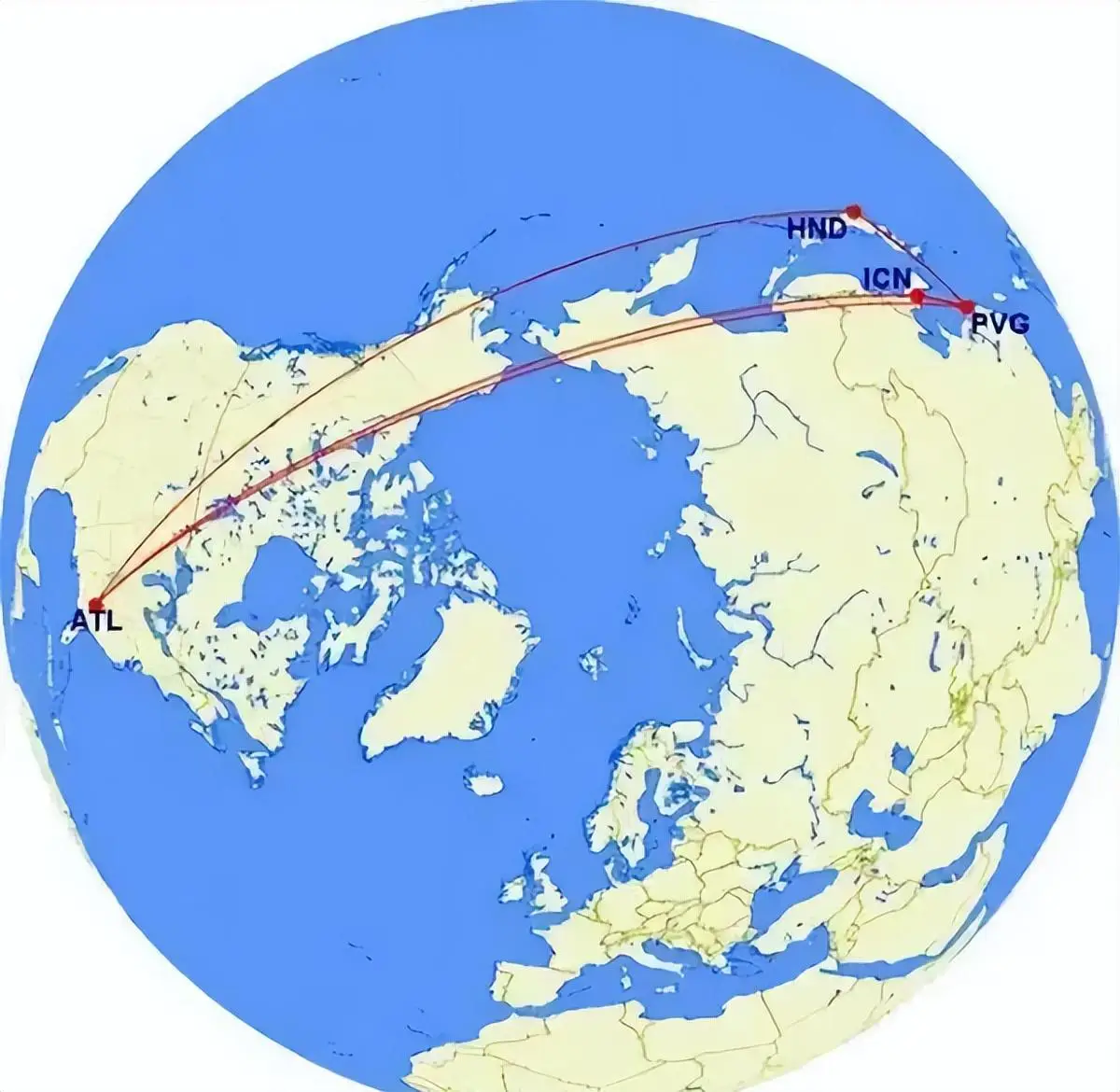 为什么从中国飞美国不沿着纬线直飞，而是往北极方向绕路？真相到底是什么？